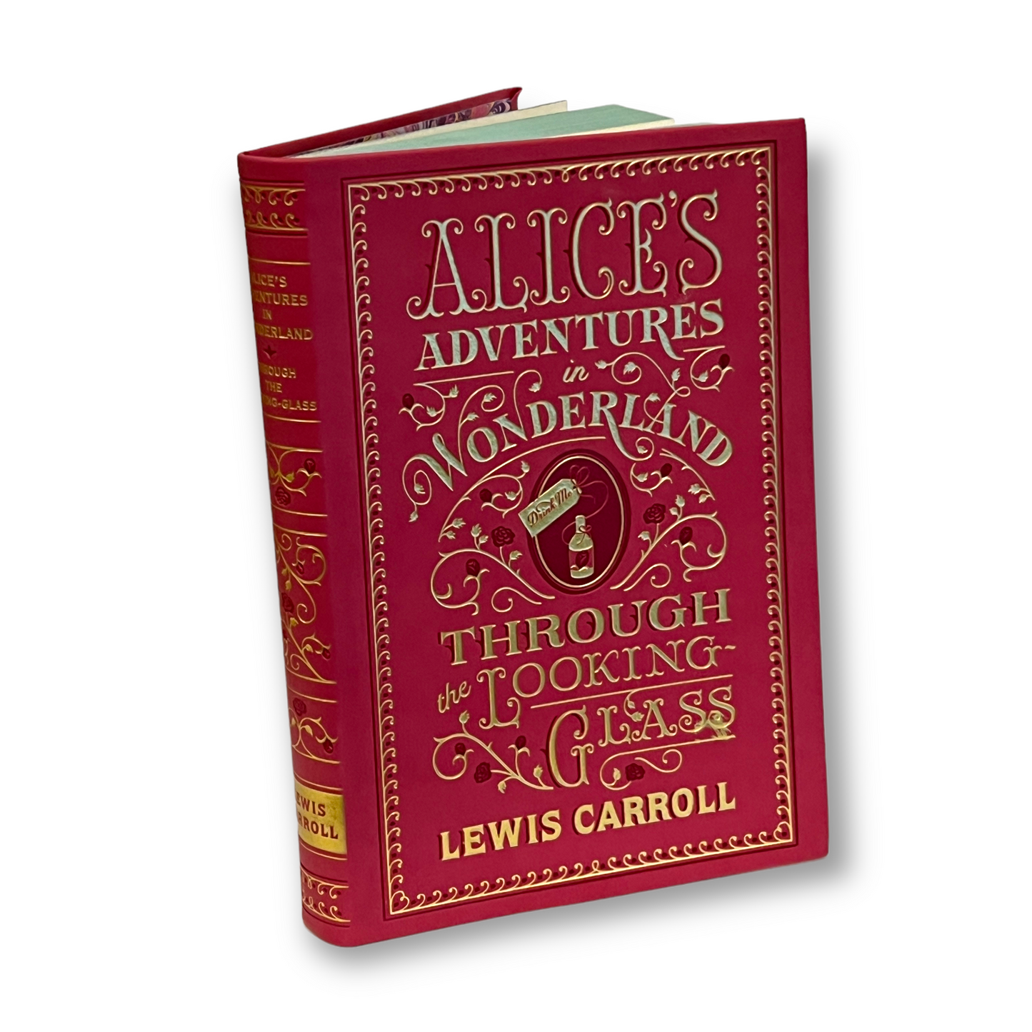 ALICE'S ADVENTURES & Through Looking-Glass by Lewis Carroll - ILLUSTRATED - Collectible Deluxe Edition - Leather Cover - Classic Book