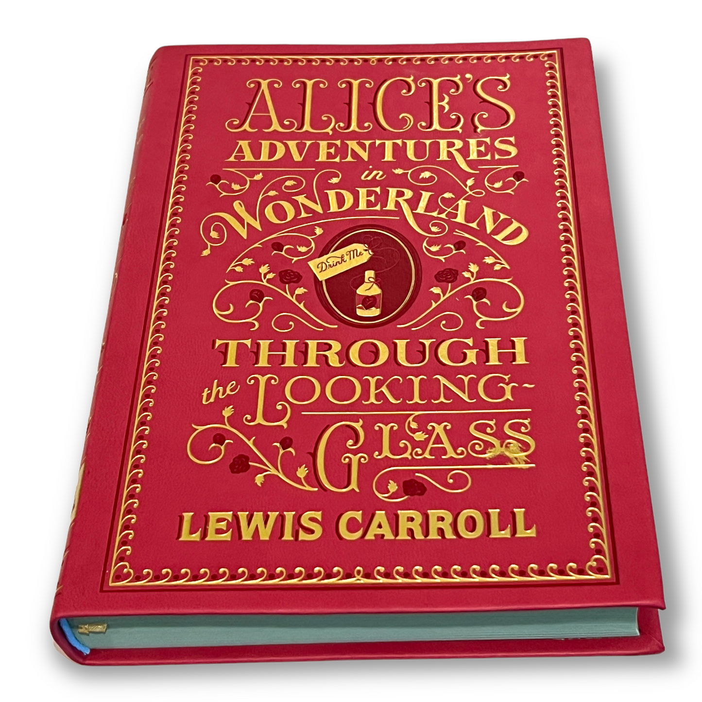 ALICE'S ADVENTURES & Through Looking-Glass by Lewis Carroll - ILLUSTRATED - Collectible Deluxe Edition - Leather Cover - Classic Book