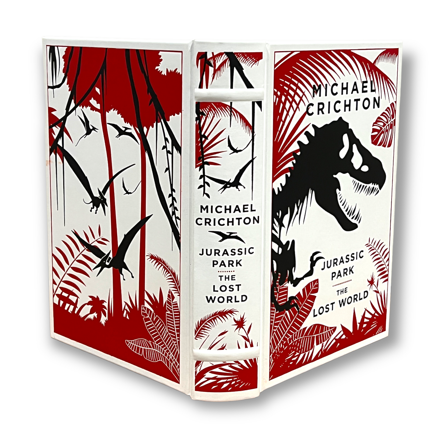 JURASSIC PARK / The Lost World by Michael Crichton - Collectible Deluxe Edition - Leather Bound Hardcover - Best Seller - Classic Book