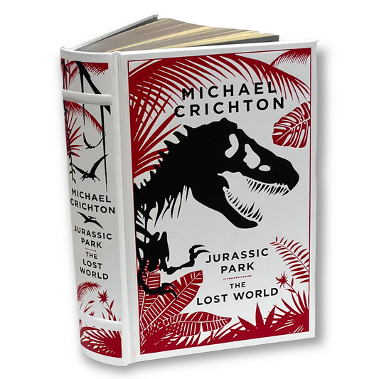 JURASSIC PARK / The Lost World by Michael Crichton - Collectible Deluxe Edition - Leather Bound Hardcover - Classic Book