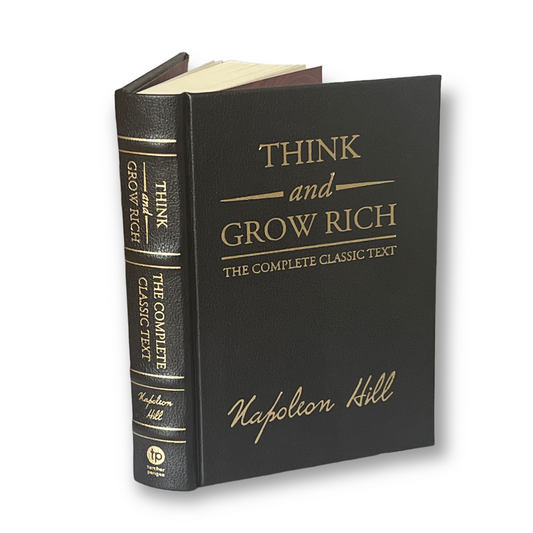 THINK And GROW RICH by Napoleon Hill - Collectible Deluxe Special Edition - Leather Bound Hardcover - Best Seller - Classic Book