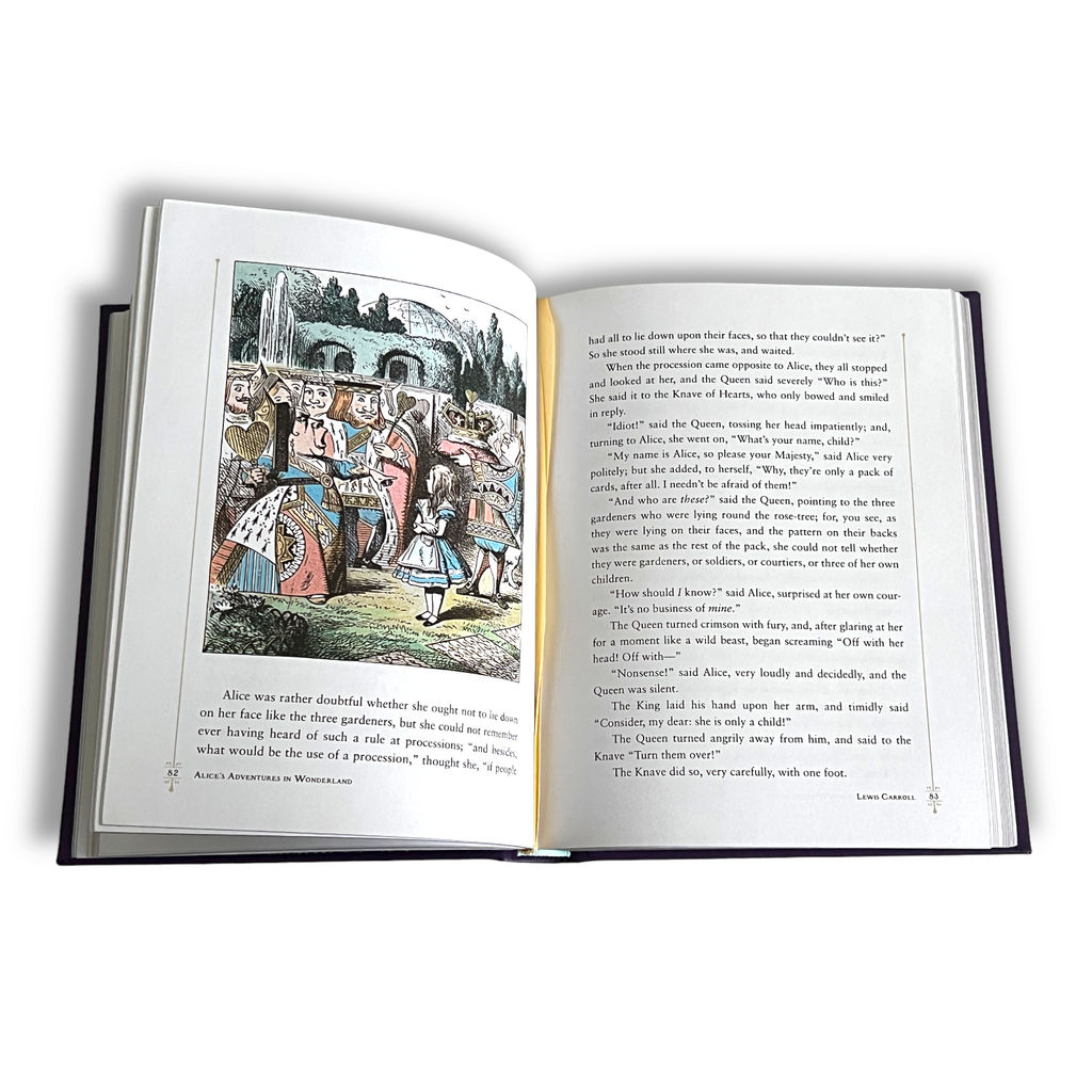 Alice's Adventures in Wonderland and Through the Looking Glass - Collectible Illustrated Leather Bound Hardcover