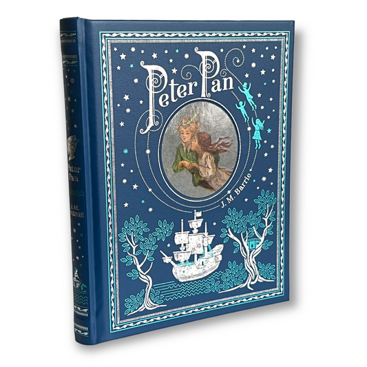 PETER PAN by J. M. Barrie - Collectible Deluxe Illustrated Edition - Leather Bound Hardcover Book