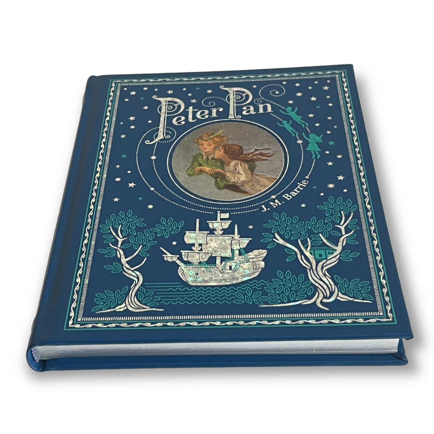 PETER PAN by J. M. Barrie - Collectible Deluxe Illustrated Edition - Leather Bound Hardcover Book