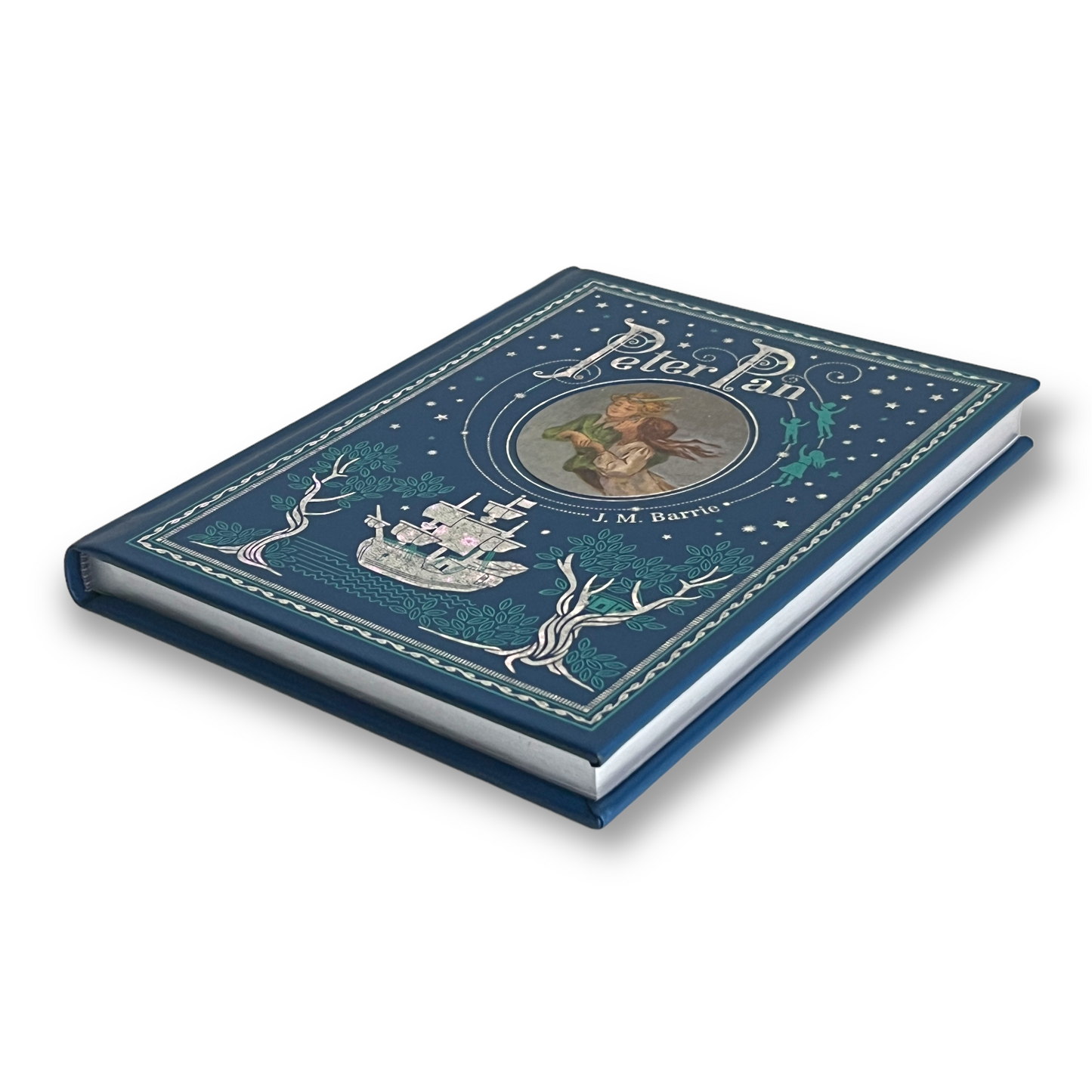 PETER PAN by J. M. Barrie - Collectible Deluxe Illustrated Edition - Leather Bound Hardcover Book