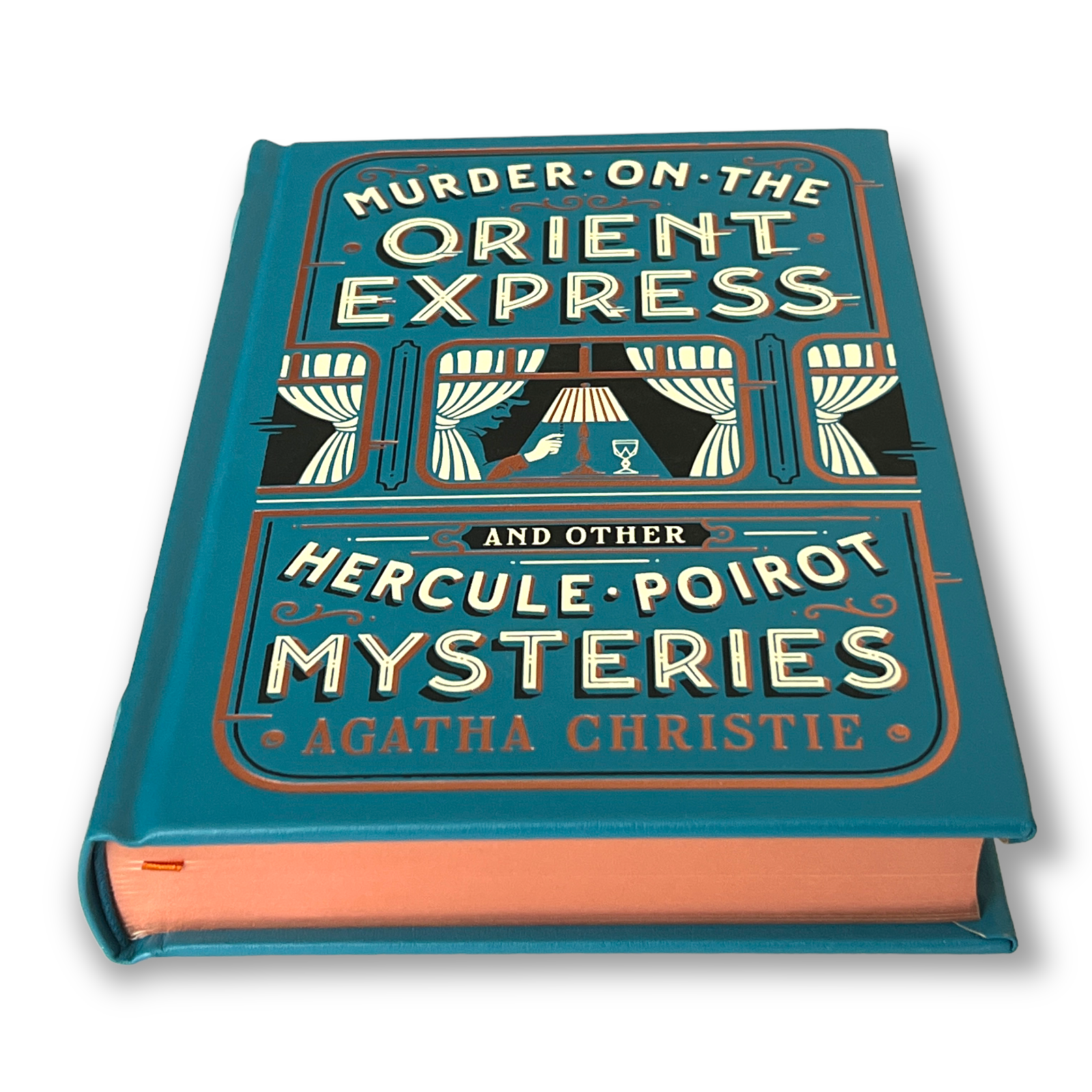 Murder On The Orient Express and Other Hercule Poirot Mysteries by Agatha Christie - Collectible Leather Bound Hardcover