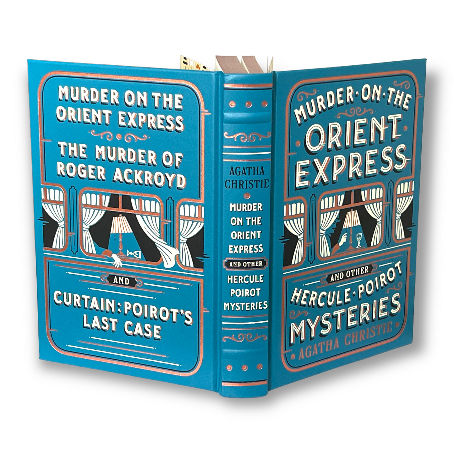 Murder On The Orient Express by AGATHA CHRISTIE - Collectible Deluxe Special Illustrated Gift Edition - Leather Bound Hardcover Classic Book