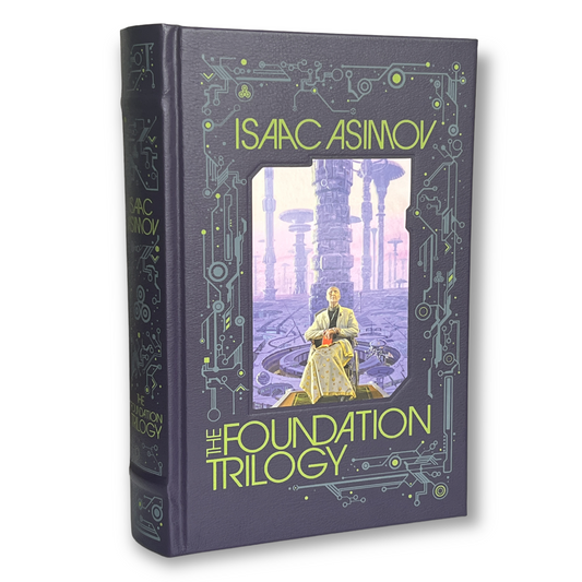 THE FOUNDATION TRILOGY by Isaac Asimov - Collectible Deluxe Special Illustrated Gift Edition - Leather Bound Hardcover - Classic Book