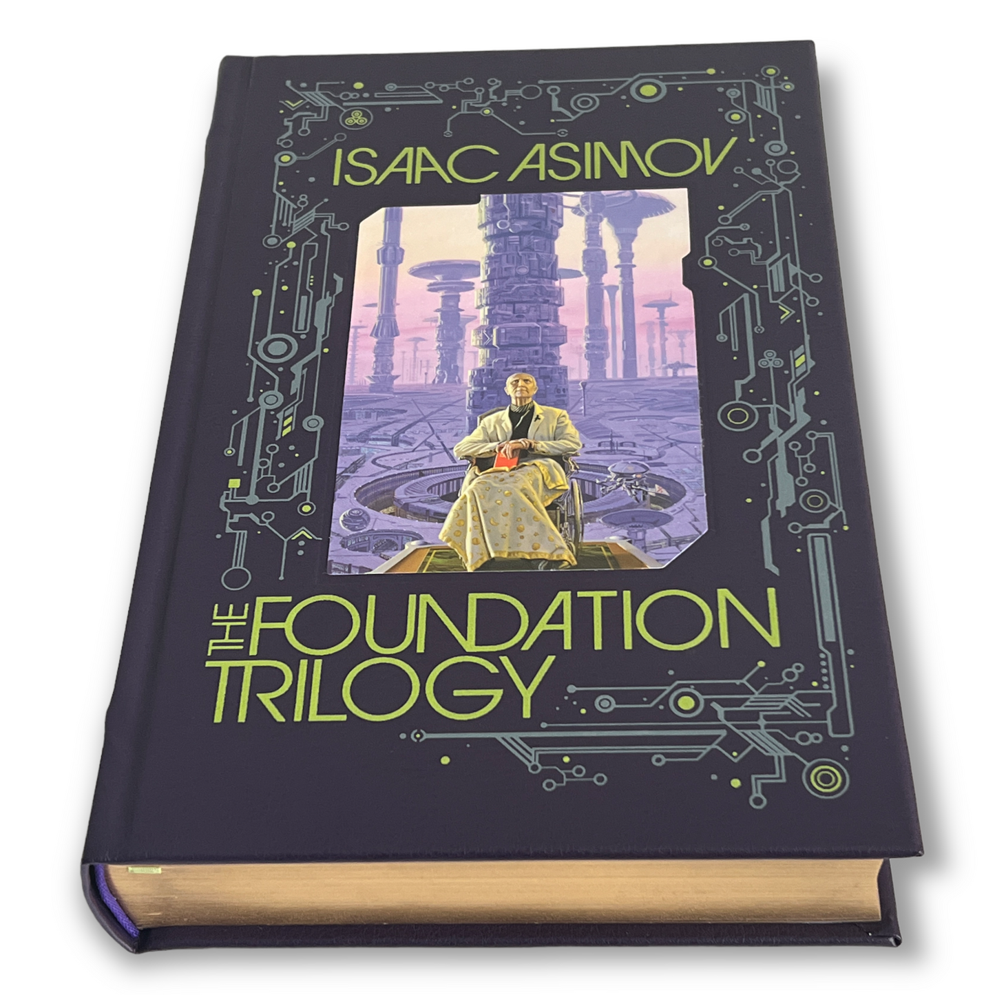 THE FOUNDATION TRILOGY by Isaac Asimov - Collectible Deluxe Special Illustrated Gift Edition - Leather Bound Hardcover - Classic Book