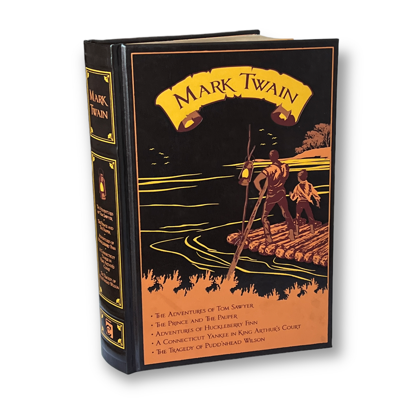 Mark Twain 5 Novels: Tom Sawyer, Huckleberry Finn +3 more - Collectible Deluxe Special Leather Bound Hardcover Edition