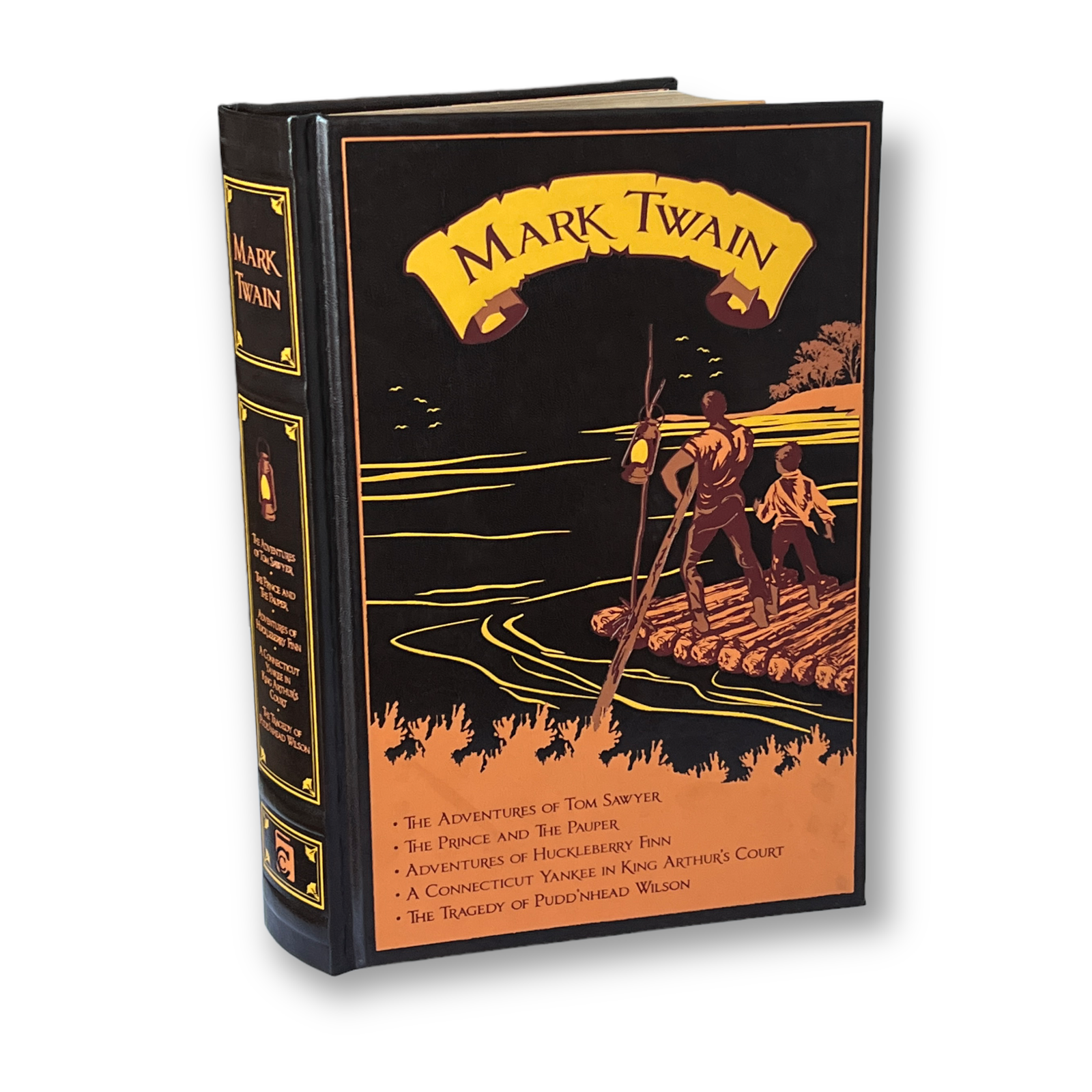 Mark Twain Five Novels: Tom Sawyer, Huckleberry Finn + 3 more - Collectible Leather Bound Hardcover Edition