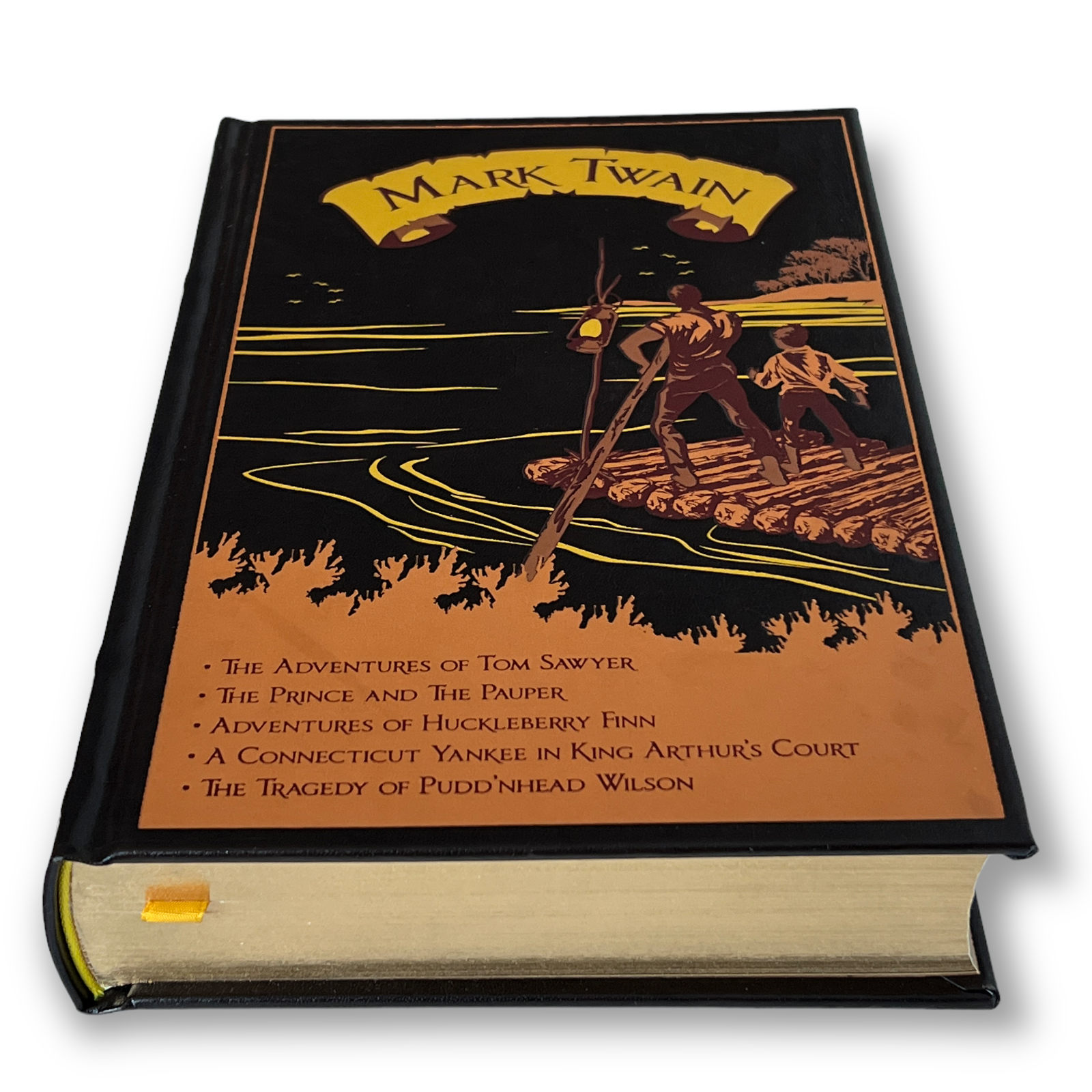 Mark Twain Five Novels: Tom Sawyer, Huckleberry Finn + 3 more - Collectible Leather Bound Hardcover Edition