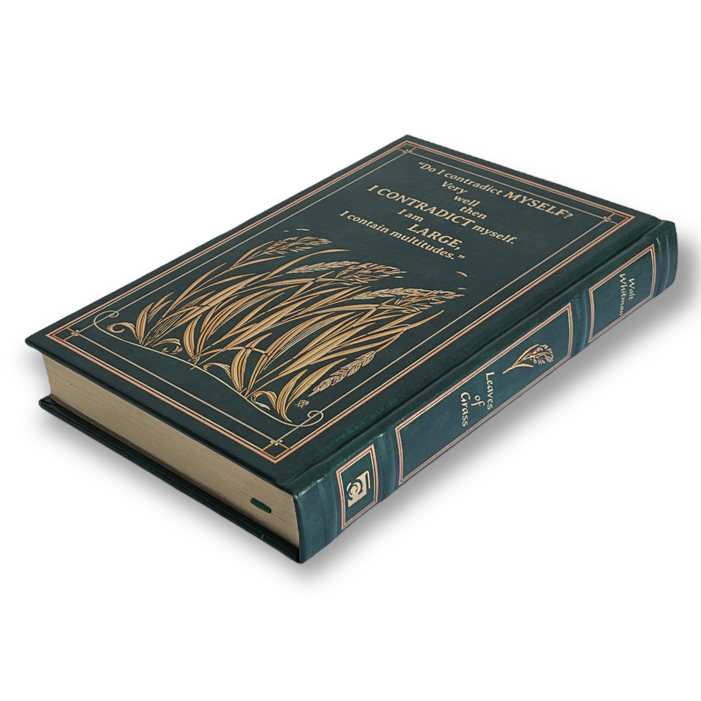 LEAVES OF GRASS by Walt Whitman - Collectible Deluxe Special Gift Edition - Leather Bound Hardcover - Best Selling - Classic Book