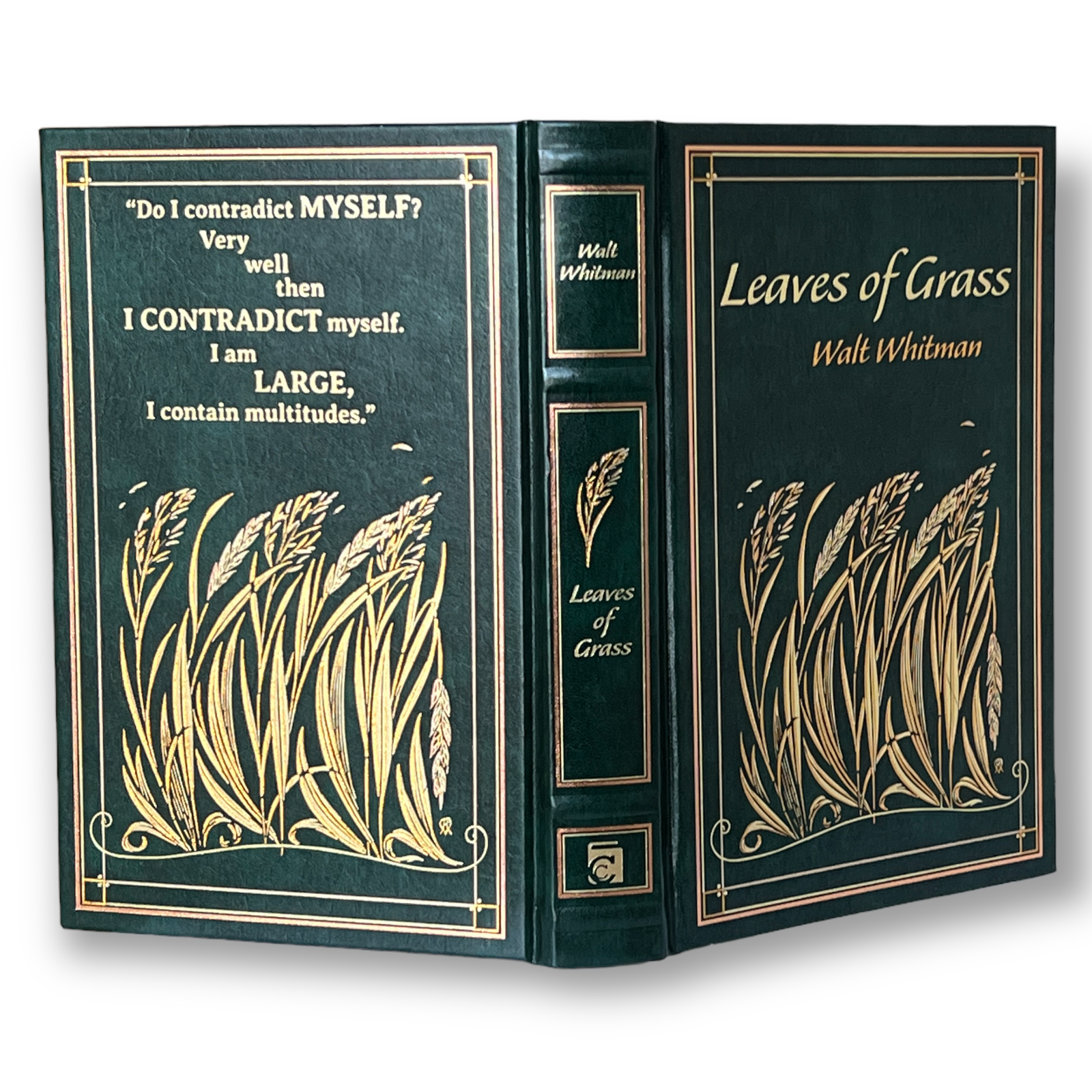 Leaves of Grass by Walt Whitman - Collectible Leather Bound Hardcover