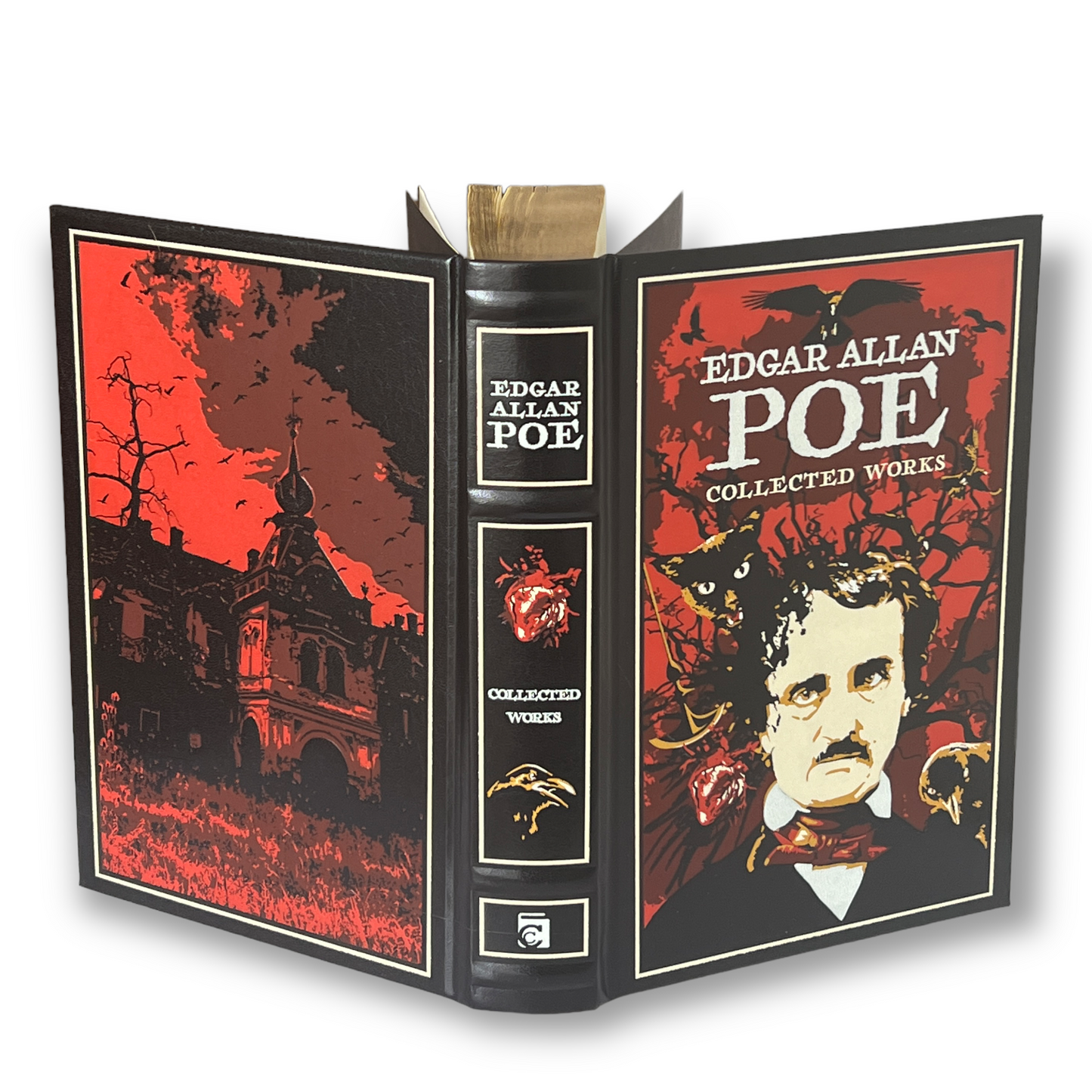 COLLECTED WORKS by Edgar Allan POE - Collectible Deluxe Special Gift Edition - Leather Bound Hardcover - Best Seller - Classic Book