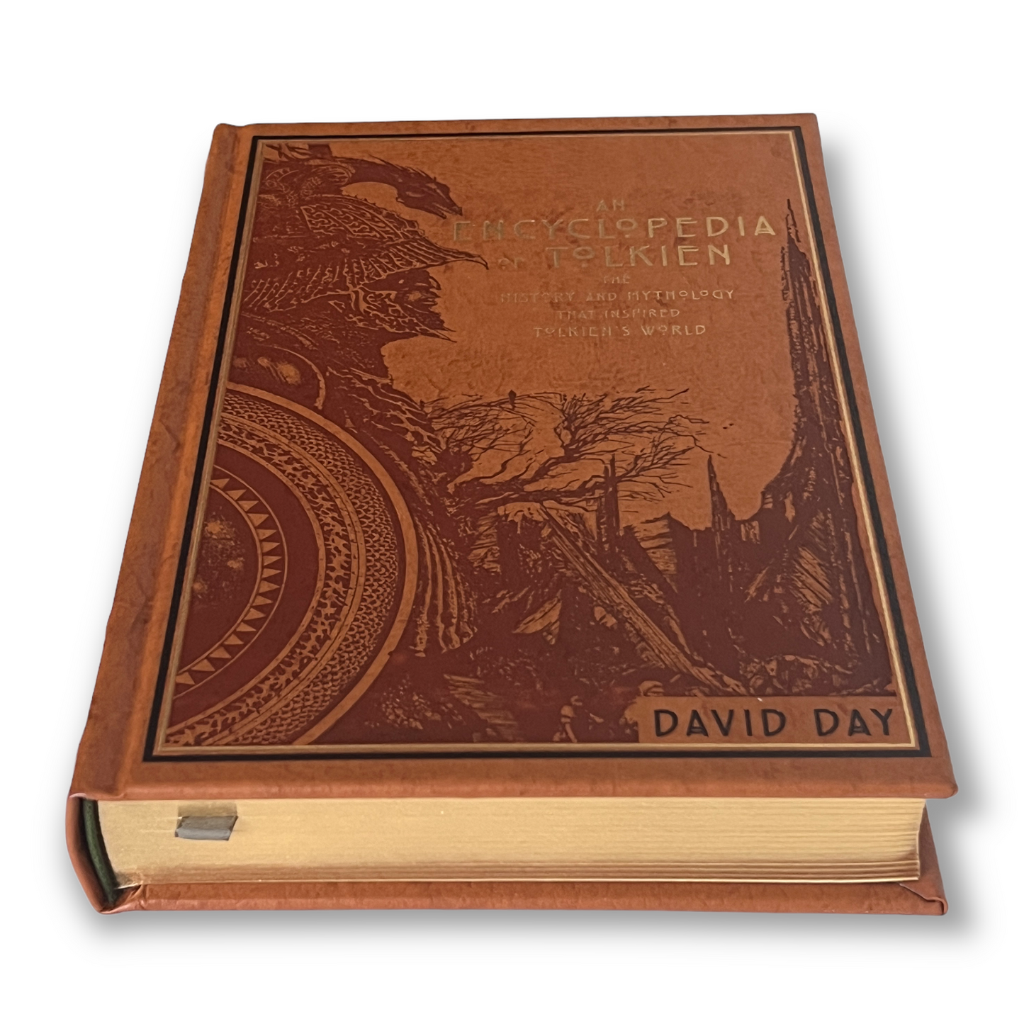 An ENCYCLOPEDIA Of TOLKIEN by David Day - Collectible Deluxe Special Gift Edition - ILLUSTRATED Leather Bound Hardcover - Classic Book