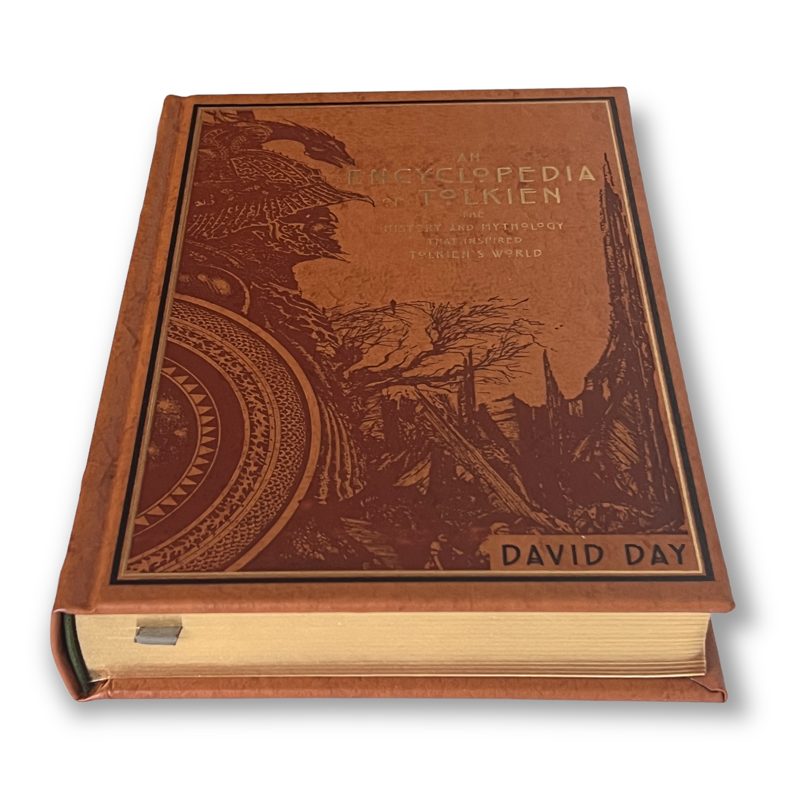 An Encyclopedia of Tolkien by David Day - Collectible Deluxe Special Gift Edition - ILLUSTRATED Leather Bound Hardcover - Classic Book