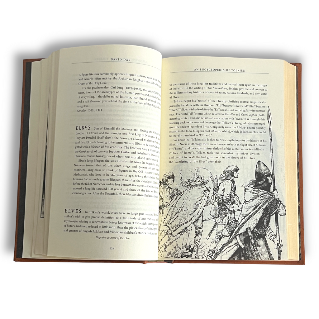 An Encyclopedia of Tolkien by David Day - Collectible Deluxe Special Gift Edition - ILLUSTRATED Leather Bound Hardcover - Classic Book