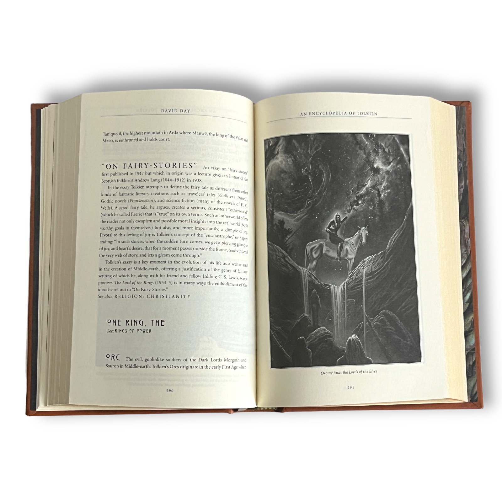 An Encyclopedia of Tolkien by David Day - Collectible Deluxe Special Gift Edition - ILLUSTRATED Leather Bound Hardcover - Classic Book