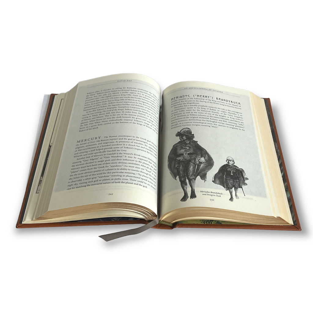 An Encyclopedia of Tolkien by David Day - Collectible Deluxe Special Gift Edition - ILLUSTRATED Leather Bound Hardcover - Classic Book