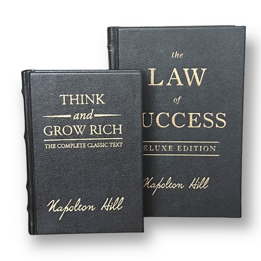 THINK And GROW Rich & The Law Of SUCCESS Napoleon Hill - Collectible Deluxe Special Edition - Leather Bound Hardcover Best Seller Books Setby Napoleon Hill - Collectible Deluxe Special Edition - Leather Bound Hardcover - Best Seller - Classic Book