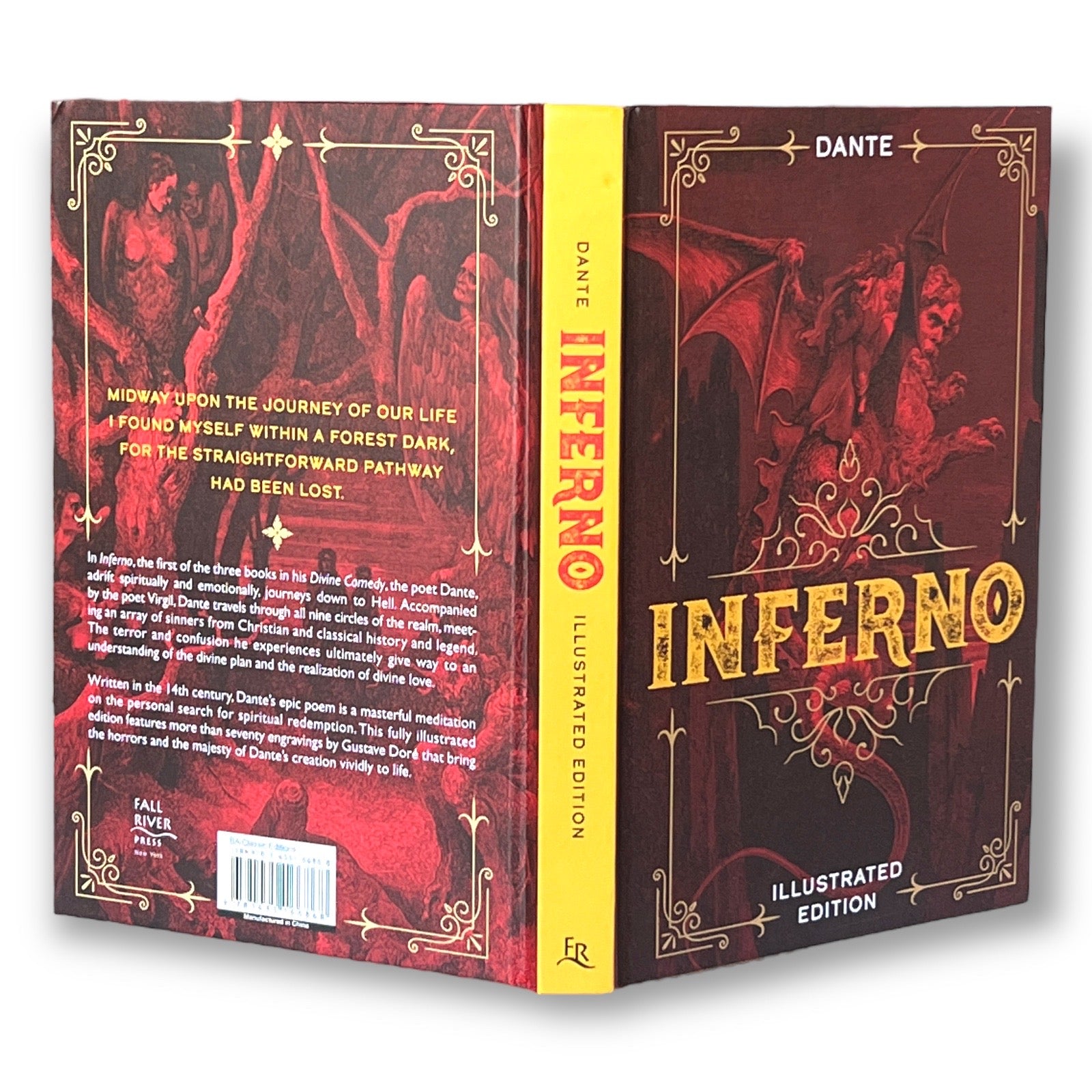 ILLUSTRATED Dante Alighieri INFERNO of the Divine Comedy Collectible Deluxe Gift Edition Hardcover Best Seller Classic Book