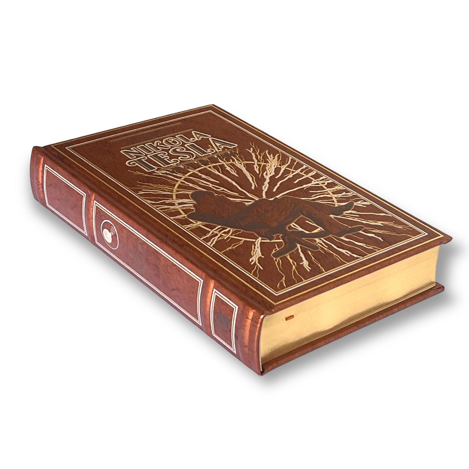 The Autobiography of Nikola Tesla and Other Works by Thomas Martin - Collectible Illustrated Leather Bound Hardcover