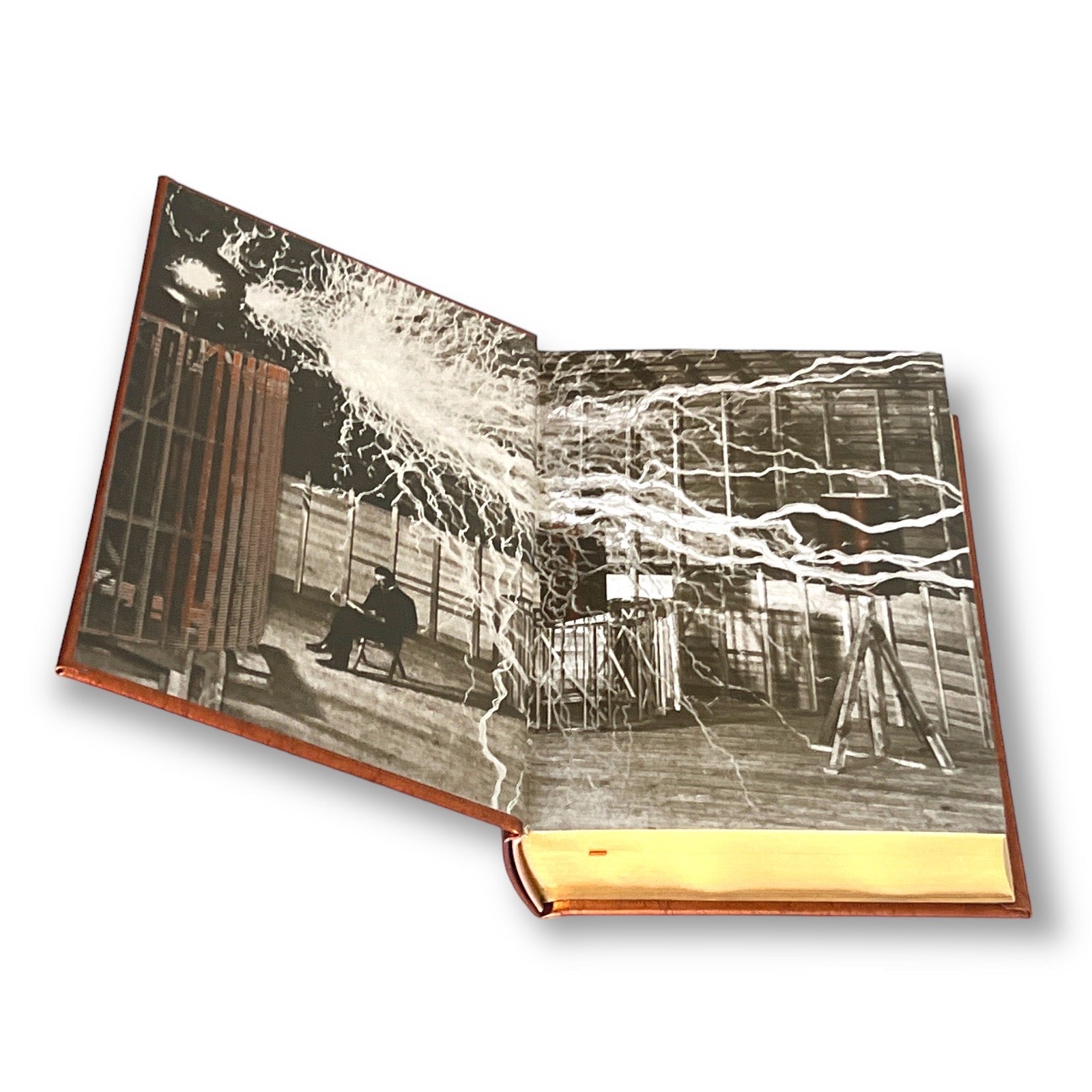 The Autobiography of Nikola Tesla and Other Works by Thomas Martin - Collectible Illustrated Leather Bound Hardcover