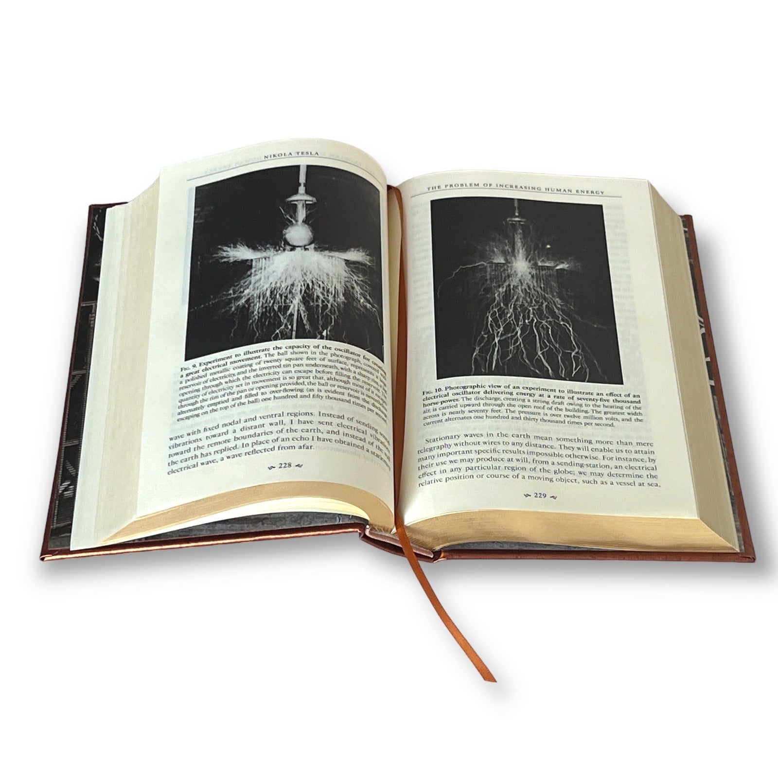 The Autobiography of Nikola Tesla and Other Works by Thomas Martin - Collectible Illustrated Leather Bound Hardcover