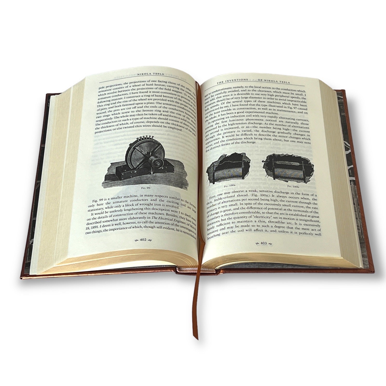 The Autobiography of Nikola Tesla and Other Works by Thomas Martin - Collectible Illustrated Leather Bound Hardcover