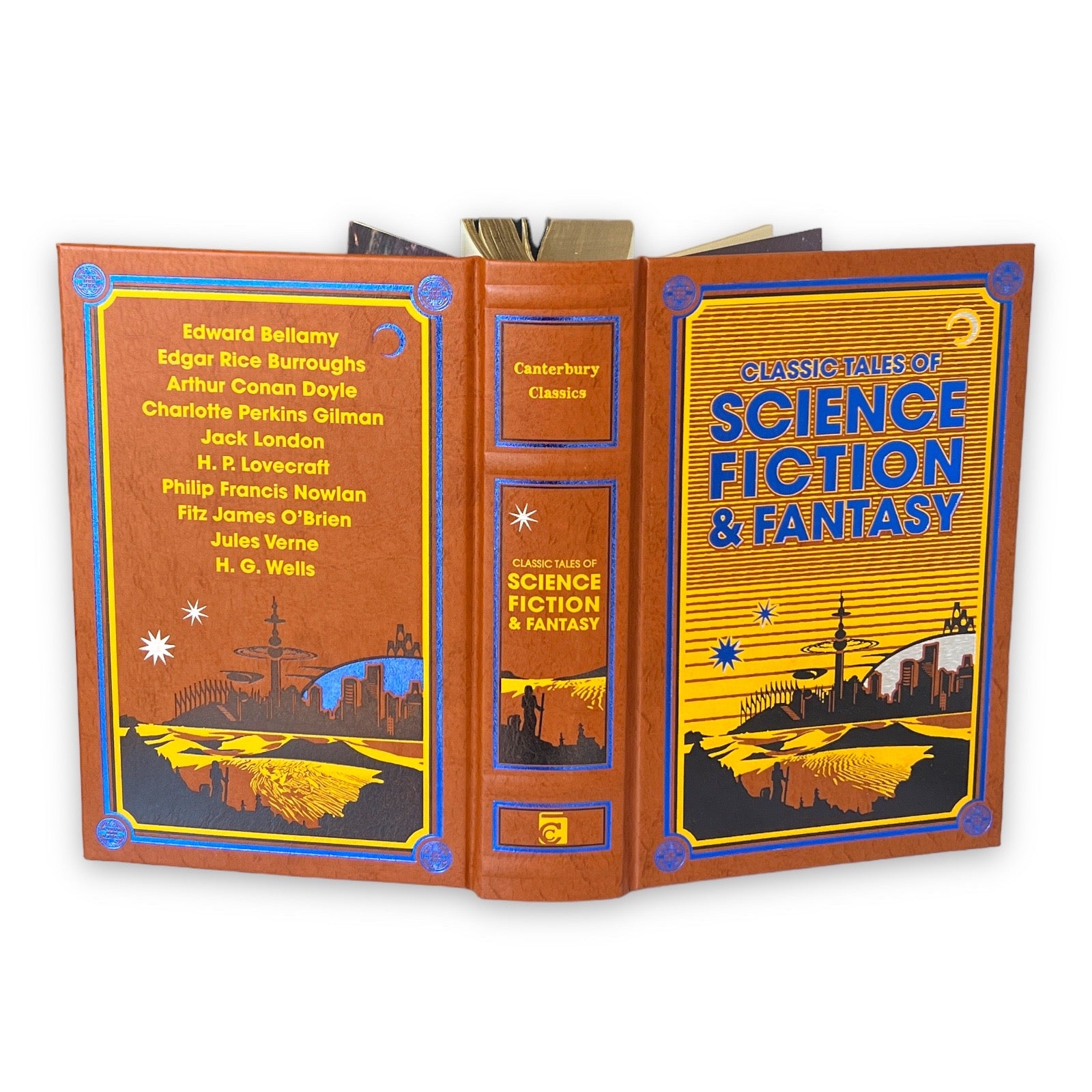 Classic Tales of Science Fiction & Fantasy: Jules Verne, H.G Wells + 8 more - Collectible Leather Bound Hardcover