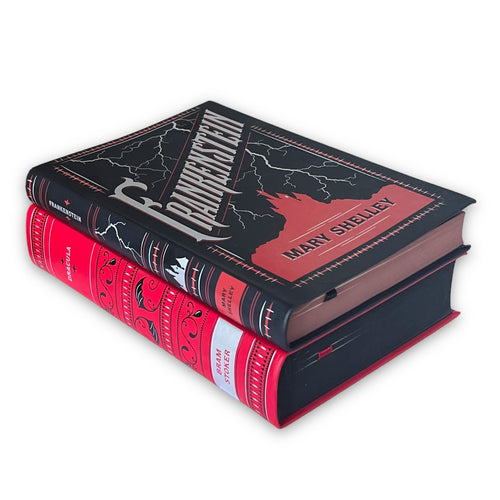 2-Book Set: Dracula by Bram Stoker & Frankenstein by Mary Shelley - Collectible Flexi Bound Faux Leather Cover