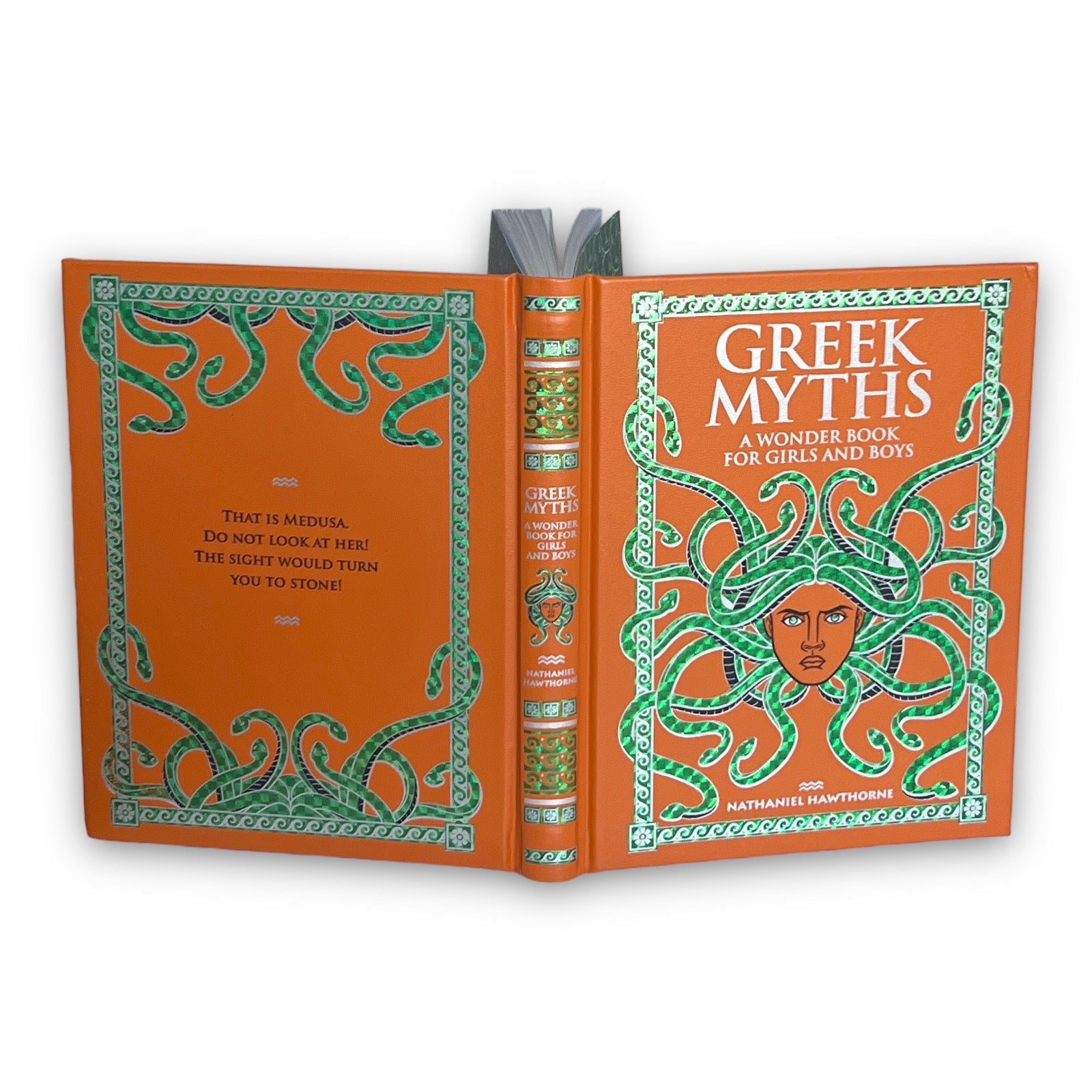 Greek Myths: A Wonder Book for Girls and Boys by Nathaniel Hawthorne - Collectible Illustrated Leather Bound Hardcover