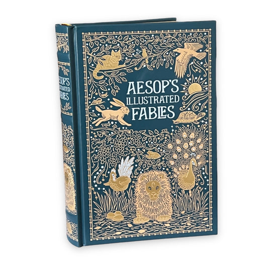 AESOP'S ILLUSTRATED FABLES Fairy Tales, Fantasy Story - Collectible Deluxe Edition - Leather Bound Hardcover - Best Seller - Classic Book