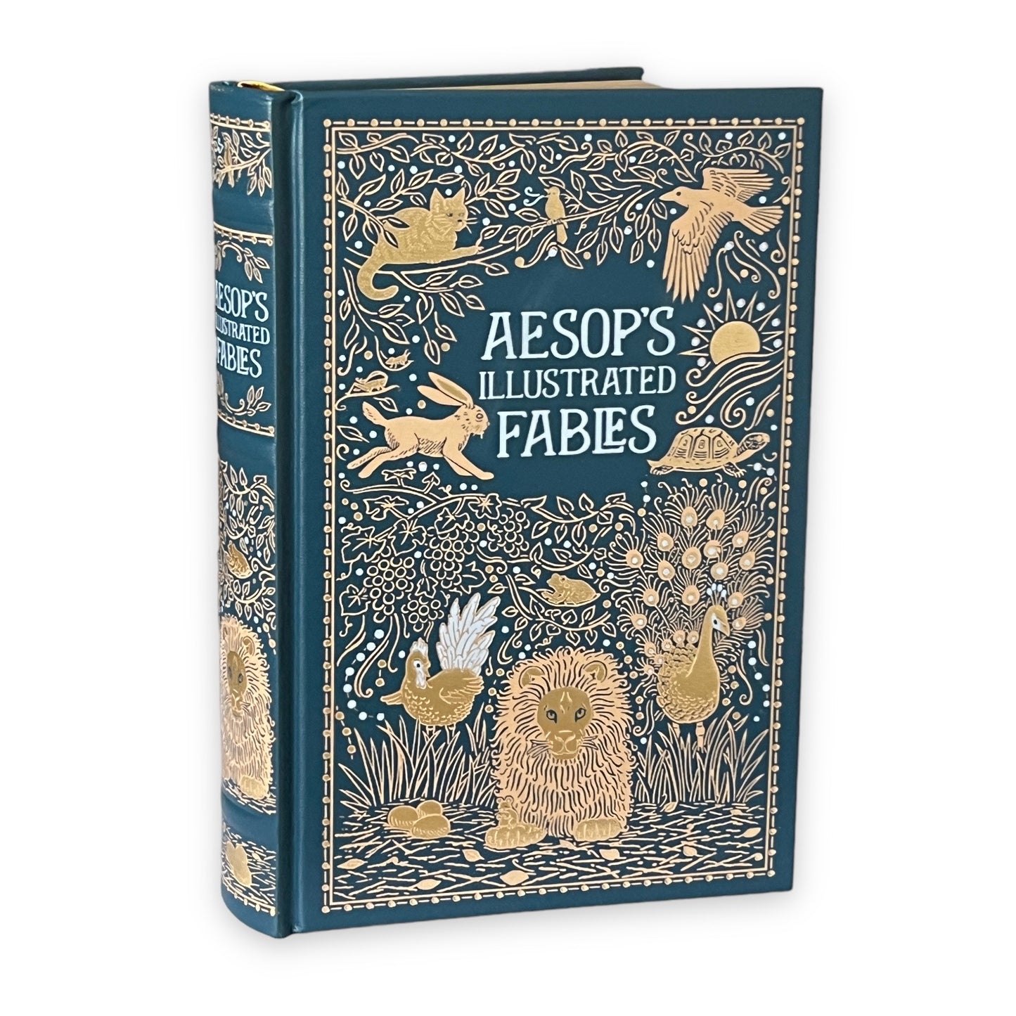 AESOP'S ILLUSTRATED FABLES Fairy Tales, Fantasy Story - Collectible Deluxe Edition - Leather Bound Hardcover - Best Seller - Classic Book