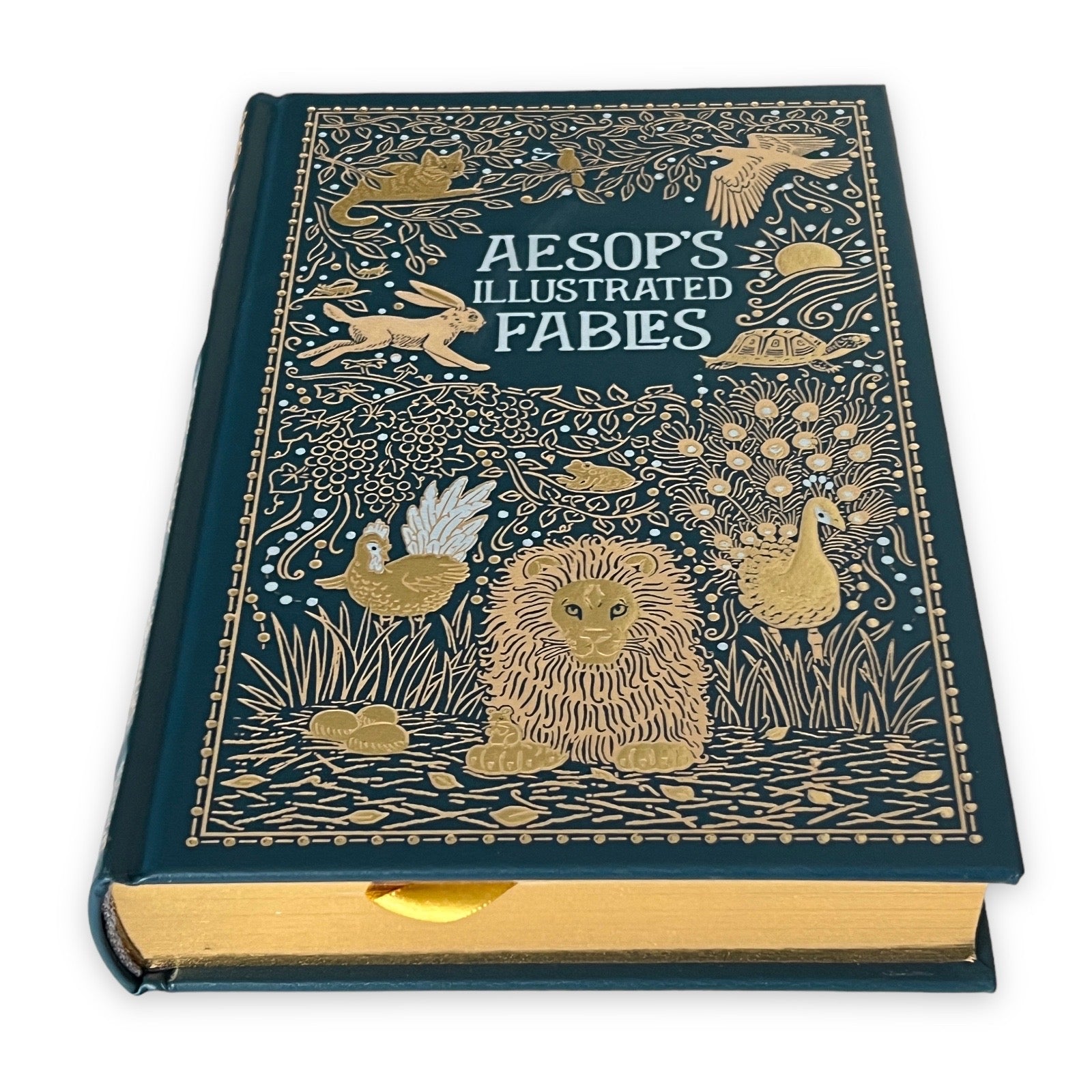 Aesop's Illustrated Fables Fairy Tales - Collectible Leather Bound Hardcover