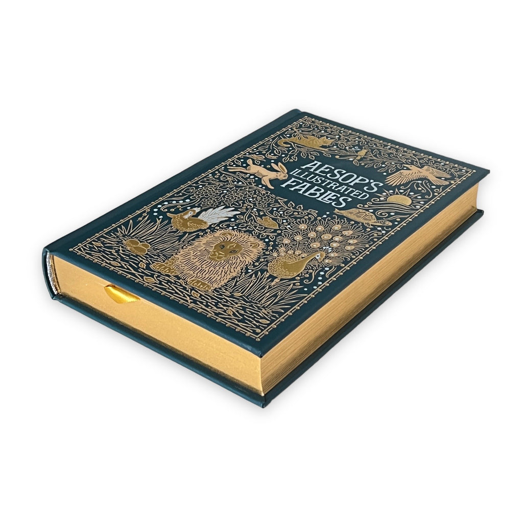 Aesop's Illustrated Fables Fairy Tales - Collectible Leather Bound Hardcover