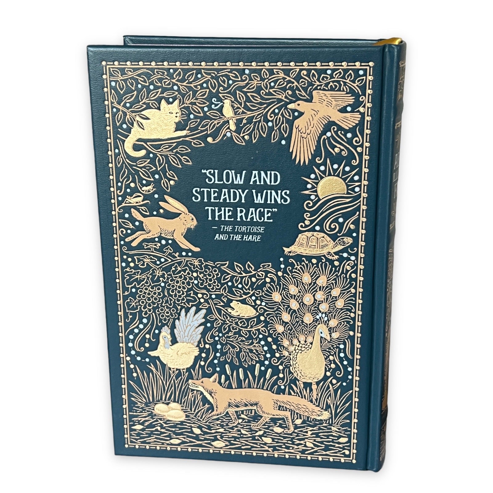 Aesop's Illustrated Fables Fairy Tales - Collectible Leather Bound Hardcover