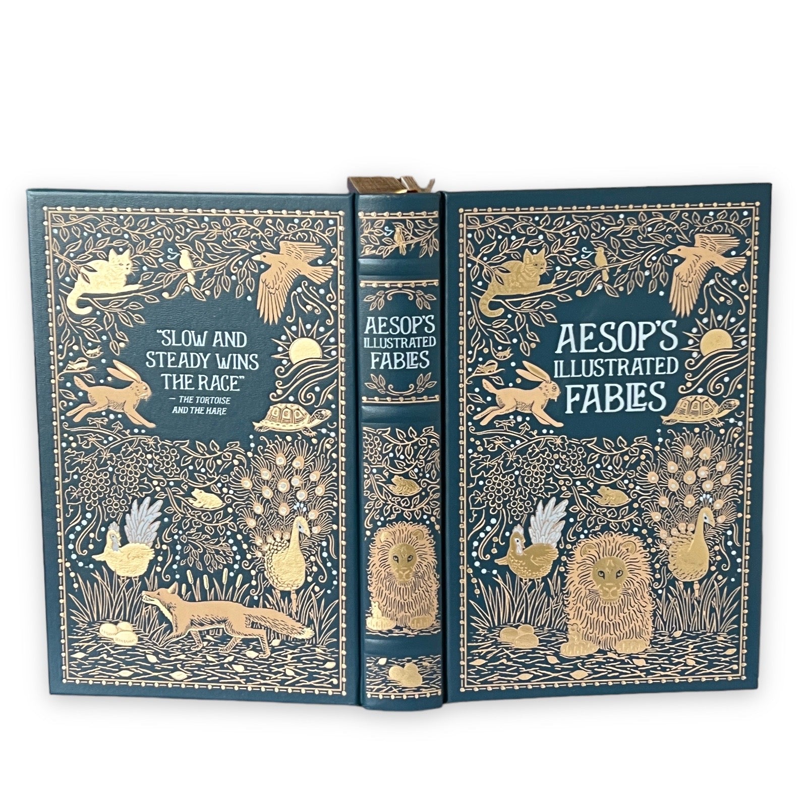 Aesop's Illustrated Fables Fairy Tales - Collectible Leather Bound Hardcover