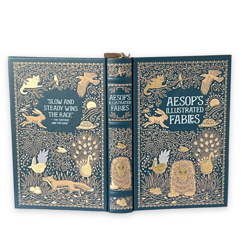 Aesop's Illustrated Fables Fairy Tales - Collectible Leather Bound Hardcover