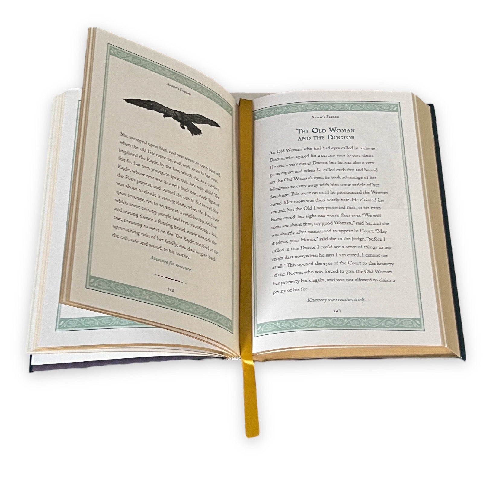 Aesop's Illustrated Fables Fairy Tales - Collectible Leather Bound Hardcover