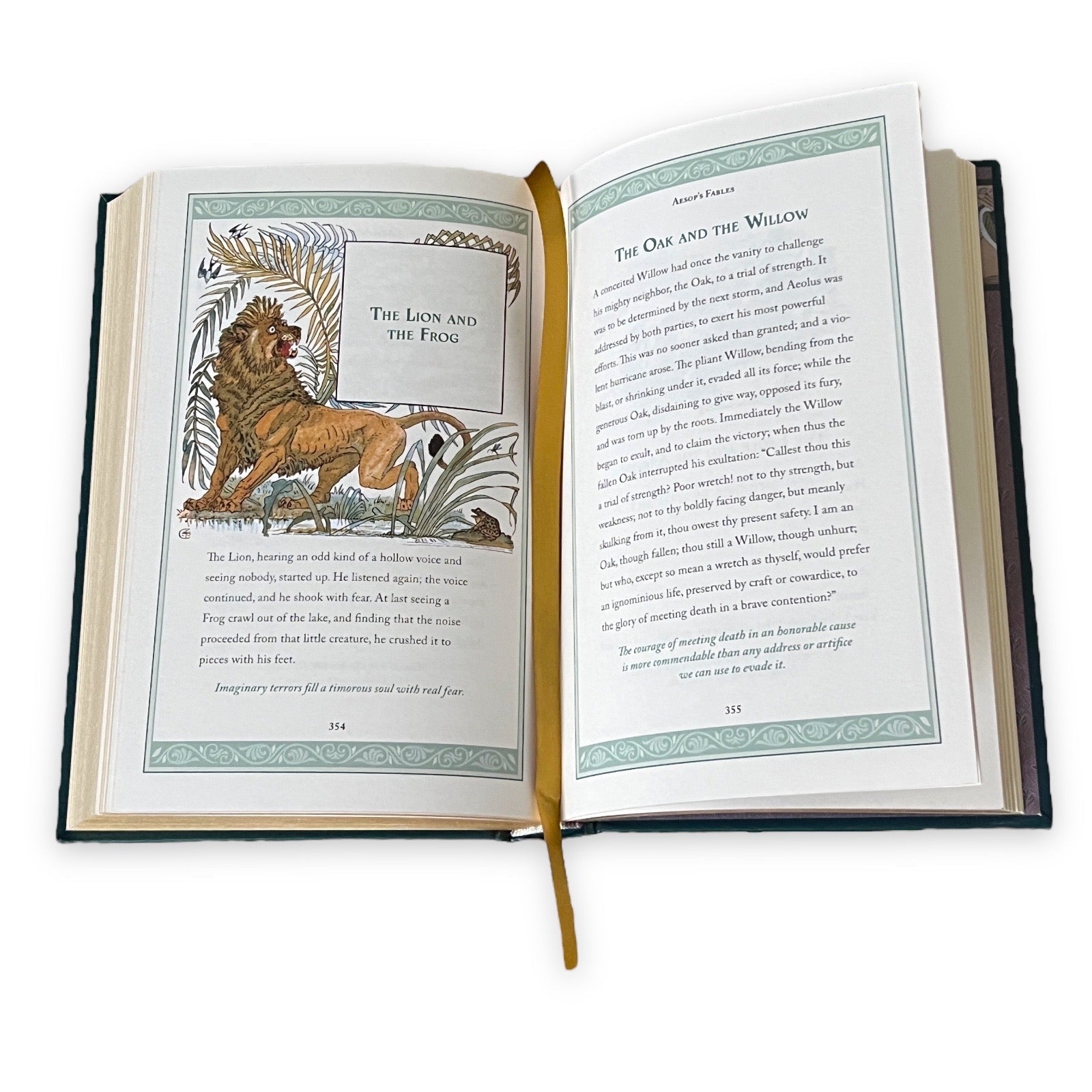 Aesop's Illustrated Fables Fairy Tales - Collectible Leather Bound Hardcover