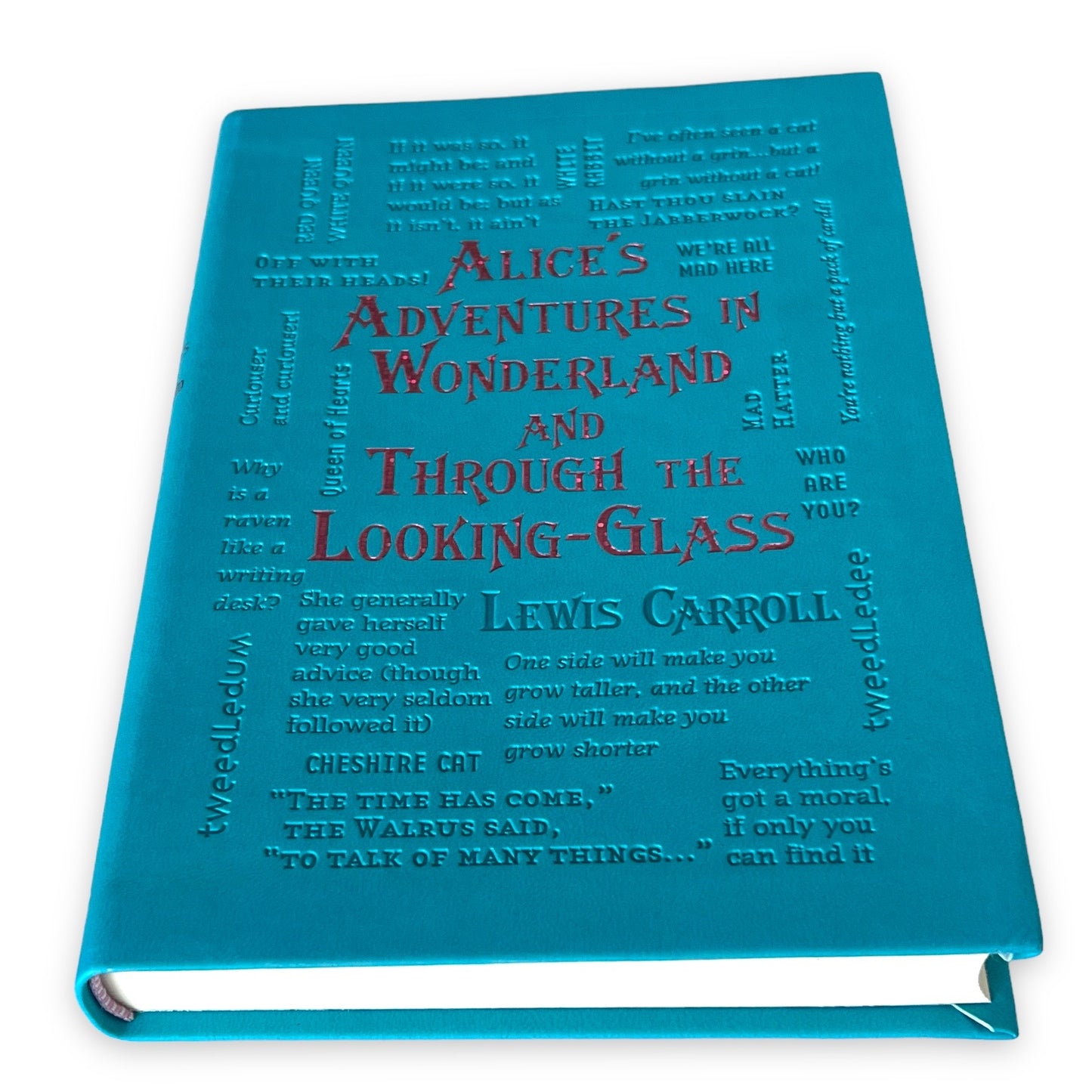 ALICE'S ADVENTURES & Through Looking-Glass by Lewis Carroll - ILLUSTRATED Collectible Deluxe Edition - Soft Leather Feel Cover Classic Book