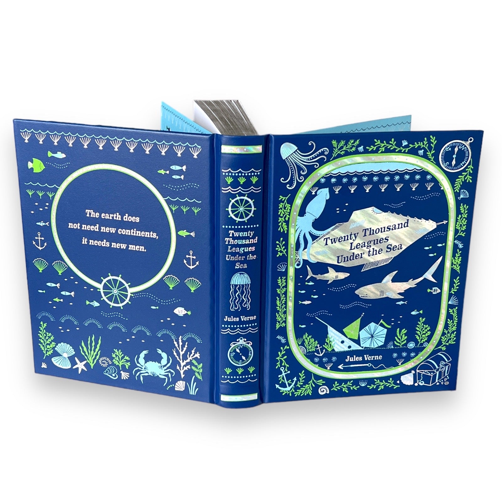 Twenty Thousand Leagues Under the Sea by Jules Verne - Collectible ILLUSTRATED Leather Bound Hardcover