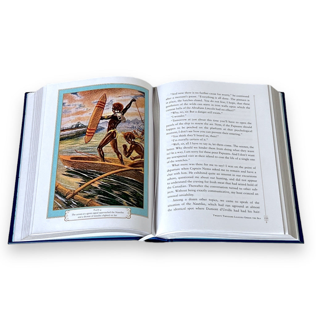 Twenty Thousand Leagues Under the Sea by Jules Verne - Collectible ILLUSTRATED Leather Bound Hardcover