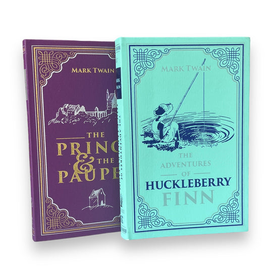 2 Book Set - Mark Twain: Huckleberry FINN, Prince & Pauper - Collectible Special Gift Edition - Imitation Leather Flexi Cover - Classic Book