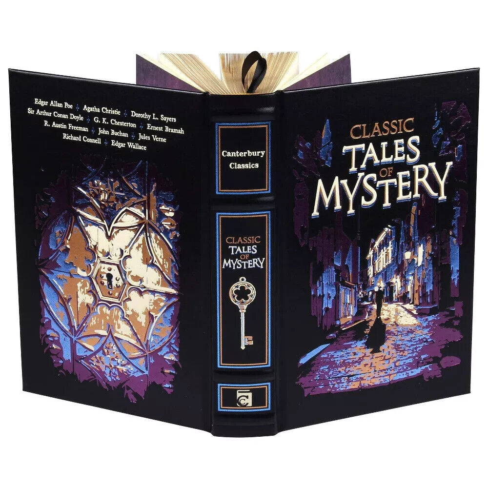 Classic Tales of Mystery: Agatha Christie, Jules Verne, Edgar Poe & more - Collectible Leather Bound Hardcover