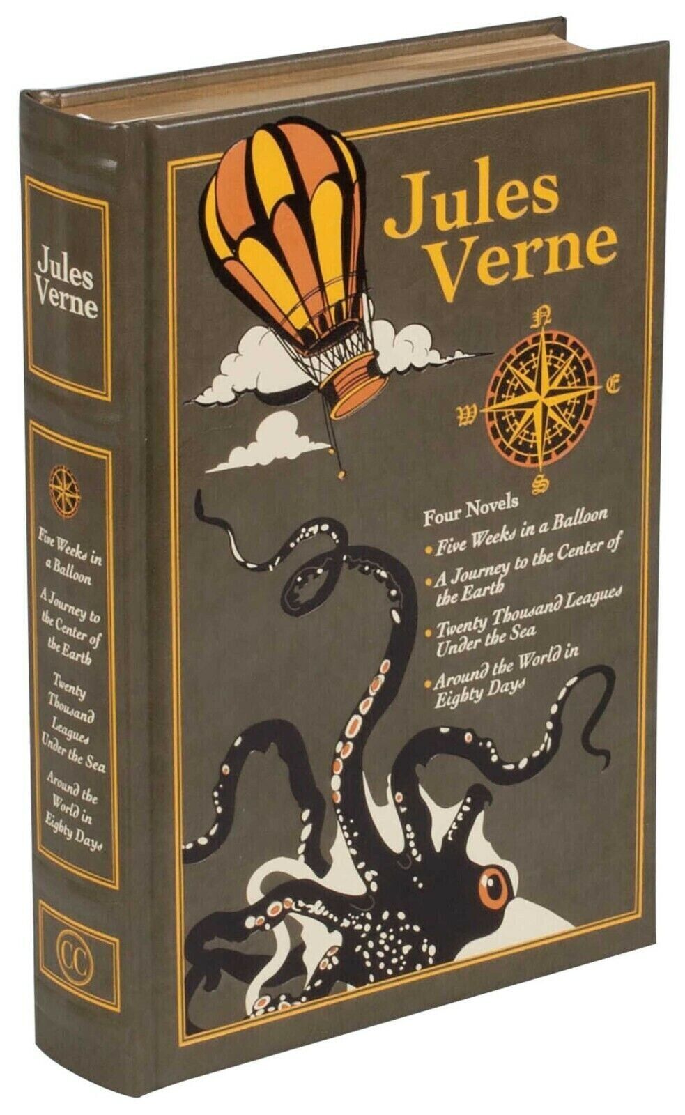 Jules Verne 4 Novels: Around the World in Eighty Days +3 more - Collectible Leather Bound Hardcover